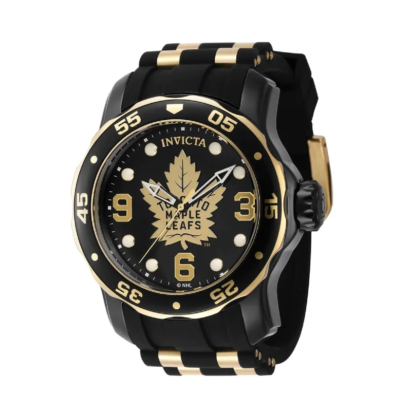 Watches with a classic look Invicta Men's Quartz Watch - NHL Toronto Maple Leafs Gold and Black Strap | 42326 Watches with a classic look Invicta Men's Quartz Watch - NHL Toronto Maple Leafs Gold and Black Strap | 42326