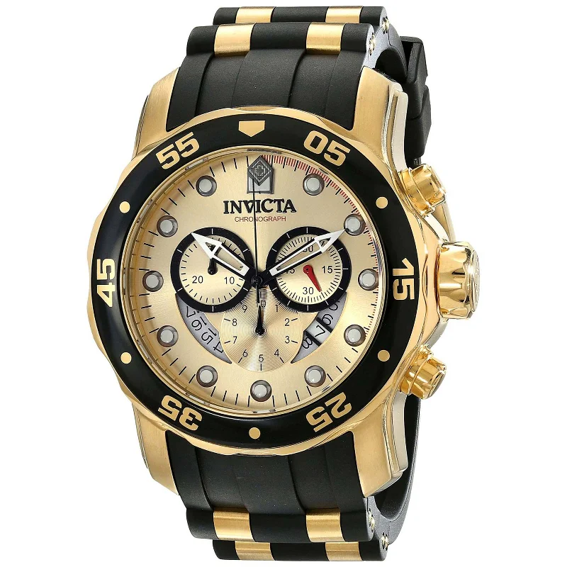 Watches made for exclusive collectors Invicta 17566 Men's Pro Diver Quartz Gold Tone Dial Chronograph Watch Watches made for exclusive collectors Invicta 17566 Men's Pro Diver Quartz Gold Tone Dial Chronograph Watch