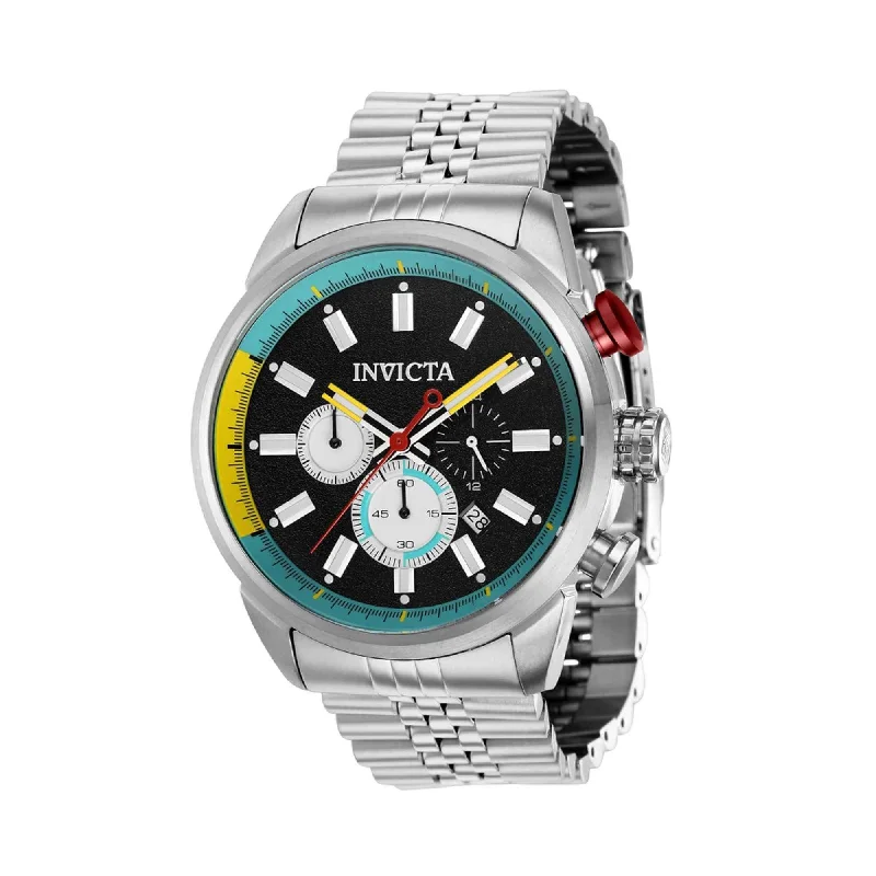 Men's dress watches with slim profile Invicta Men's Watch - Aviator Chronograph Date Display Silver Steel Bracelet | 39944 Men's dress watches with slim profile Invicta Men's Watch - Aviator Chronograph Date Display Silver Steel Bracelet | 39944