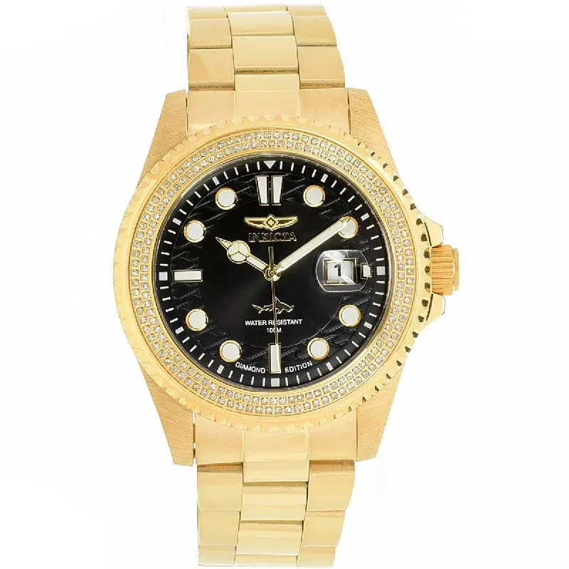 Formal watches for evening events Invicta Men's Watch - Pro Diver Diamond Black Dial Stainless Steel Bracelet | 37975 Formal watches for evening events Invicta Men's Watch - Pro Diver Diamond Black Dial Stainless Steel Bracelet | 37975