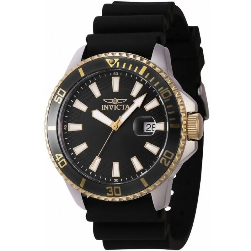 Casual watches for weekend outings Invicta Men's Watch - Pro Diver Rotating Bezel Black Silicone Rubber Strap | 46132 Casual watches for weekend outings Invicta Men's Watch - Pro Diver Rotating Bezel Black Silicone Rubber Strap | 46132