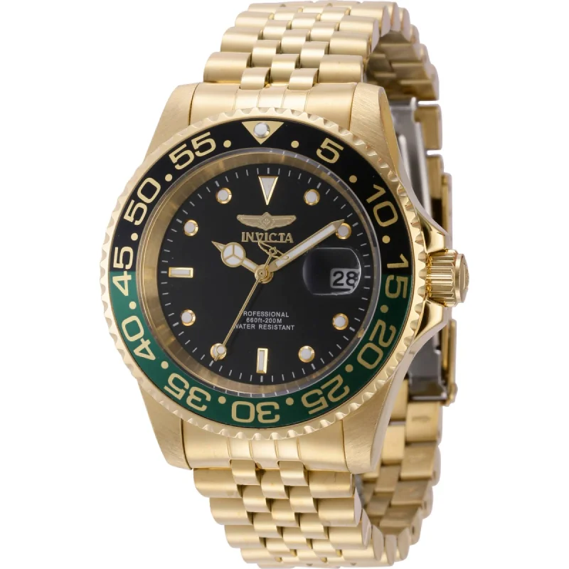 Watches with adjustable straps for a perfect fit Invicta Men's Watch - Pro Diver Quartz Black Dial Yellow Gold Steel Bracelet | 44526 Watches with adjustable straps for a perfect fit Invicta Men's Watch - Pro Diver Quartz Black Dial Yellow Gold Steel Bracelet | 44526