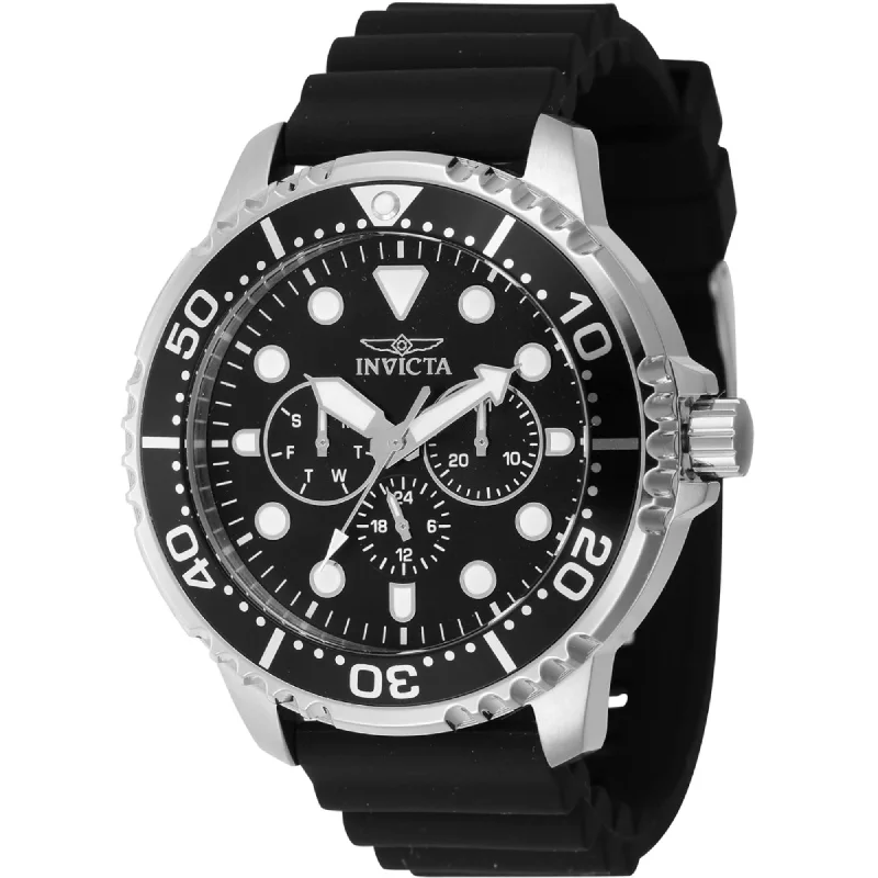 Formal watches for business people Invicta Men's Watch - Pro Diver Quartz Black Rotating Bezel Silicone Strap | 47234 Formal watches for business people Invicta Men's Watch - Pro Diver Quartz Black Rotating Bezel Silicone Strap | 47234