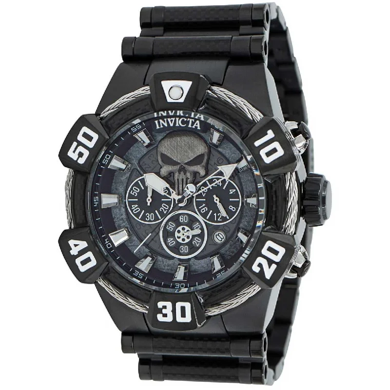 Watches with a luxurious look Invicta Men's Chronograph Watch - Marvel Punisher Quartz Black Steel Bracelet | 37687 Watches with a luxurious look Invicta Men's Chronograph Watch - Marvel Punisher Quartz Black Steel Bracelet | 37687