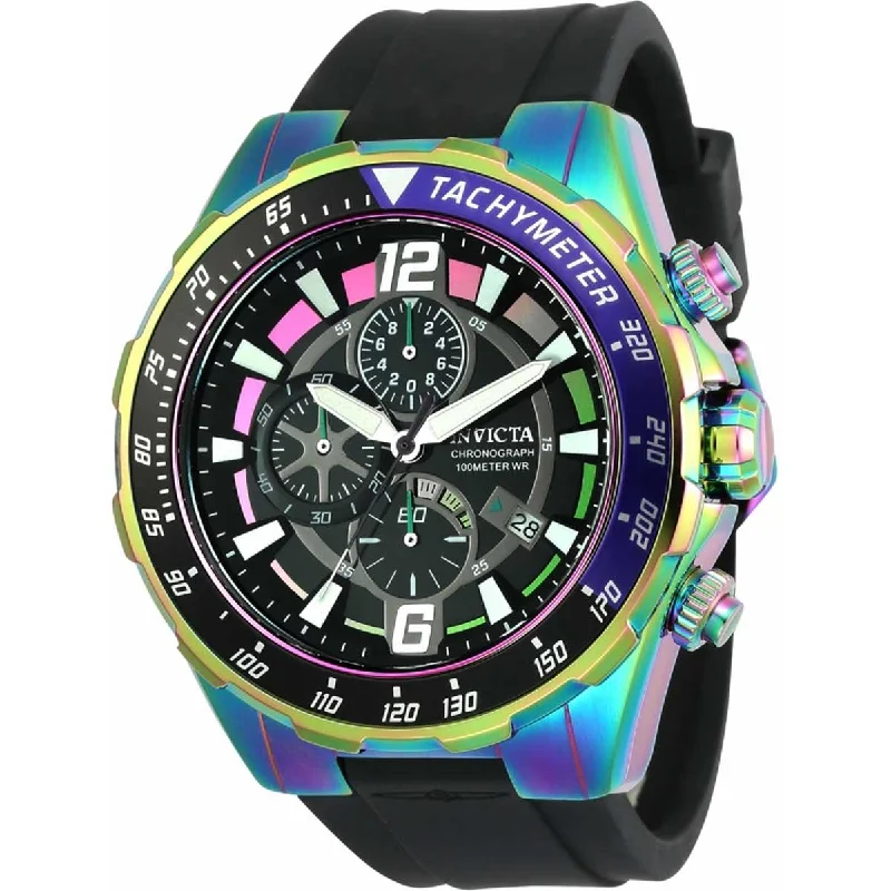 Watches with leather straps and quick release clasps Invicta Men's Chronograph Watch - Aviator Quartz Black Dial Silicone Strap | 24579 Watches with leather straps and quick release clasps Invicta Men's Chronograph Watch - Aviator Quartz Black Dial Silicone Strap | 24579