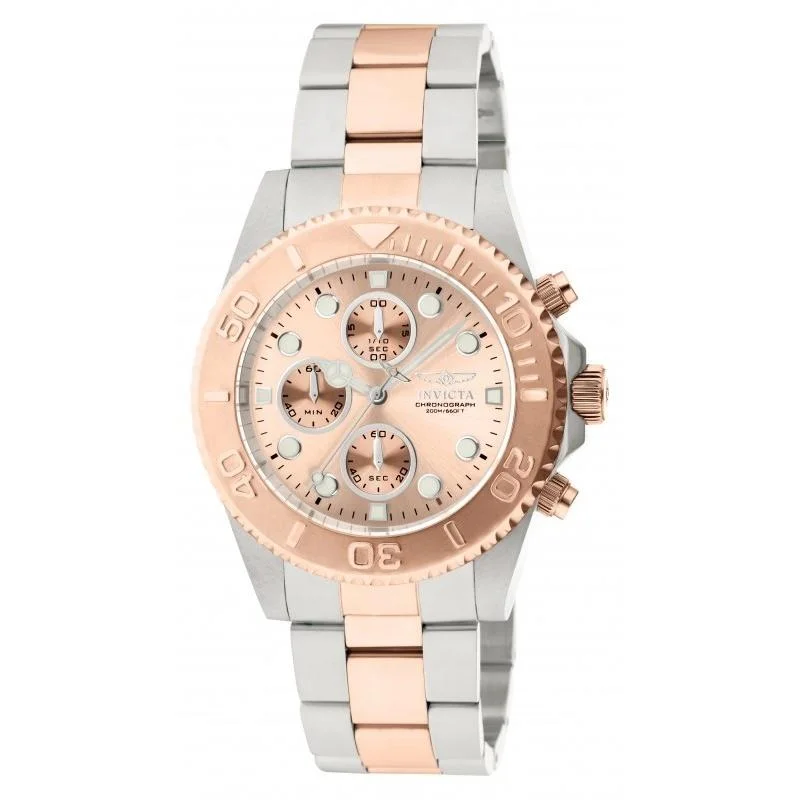 Watches with a sophisticated look Invicta Men's 1775 Pro Diver Chronograph Rose-Tone and Silver Stainless Steel Watch Watches with a sophisticated look Invicta Men's 1775 Pro Diver Chronograph Rose-Tone and Silver Stainless Steel Watch