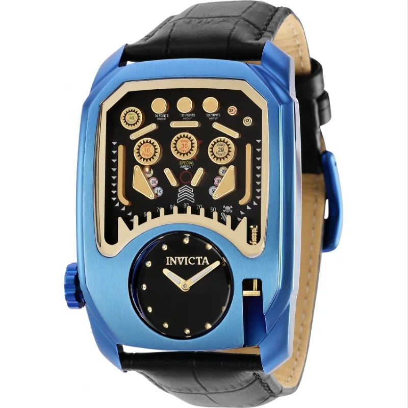 elegant dress watches for formal events   Invicta Men's 35453 Cuadro Black Leather Watch