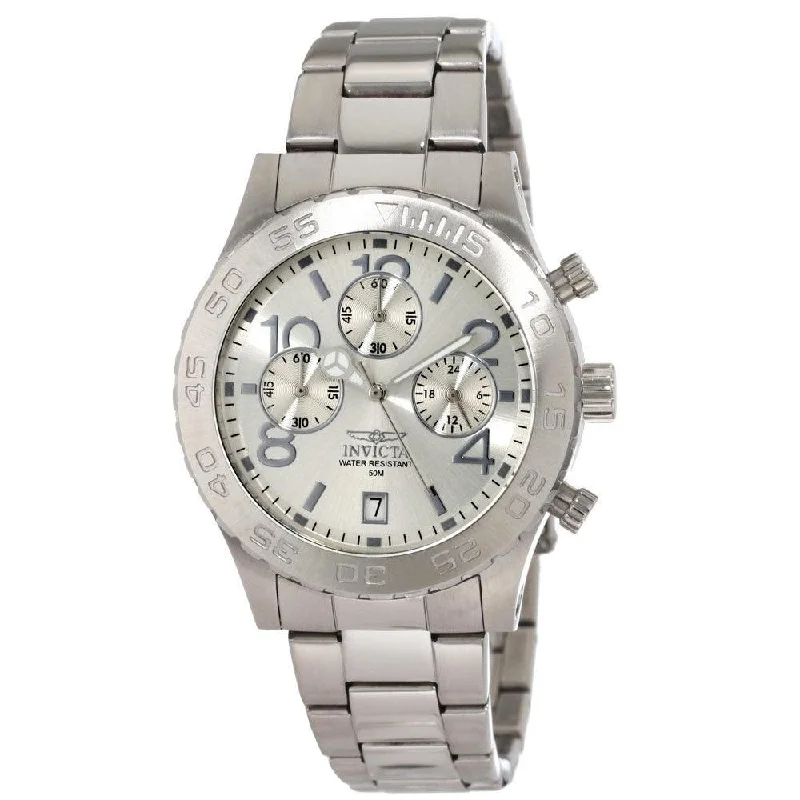 Vintage style quartz watches Invicta 1278 Men's Specialty II Silver Tone Dial Stainless Steel Chronograph Watch Vintage style quartz watches Invicta 1278 Men's Specialty II Silver Tone Dial Stainless Steel Chronograph Watch