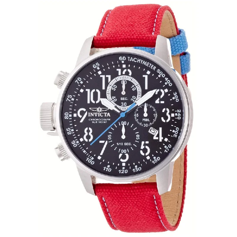 Formal watches for business people Invicta 12070 Men's I-Force Lefty Black Dial Red Fabric & Leather Strap Chronograph Watch Formal watches for business people Invicta 12070 Men's I-Force Lefty Black Dial Red Fabric & Leather Strap Chronograph Watch
