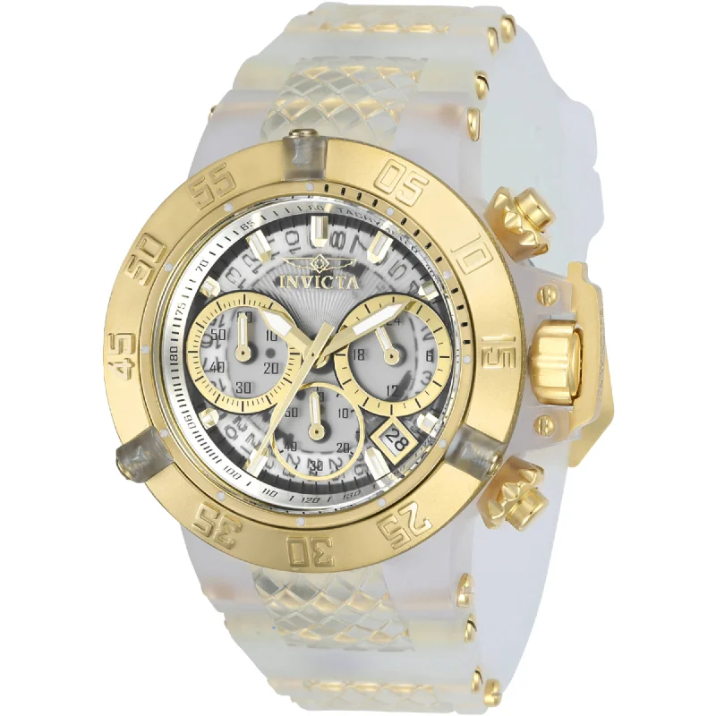 Watches with a sophisticated look Invicta Women's Watch - Subaqua Noma III Chrono White and Yellow Gold Strap | 24373 Watches with a sophisticated look Invicta Women's Watch - Subaqua Noma III Chrono White and Yellow Gold Strap | 24373