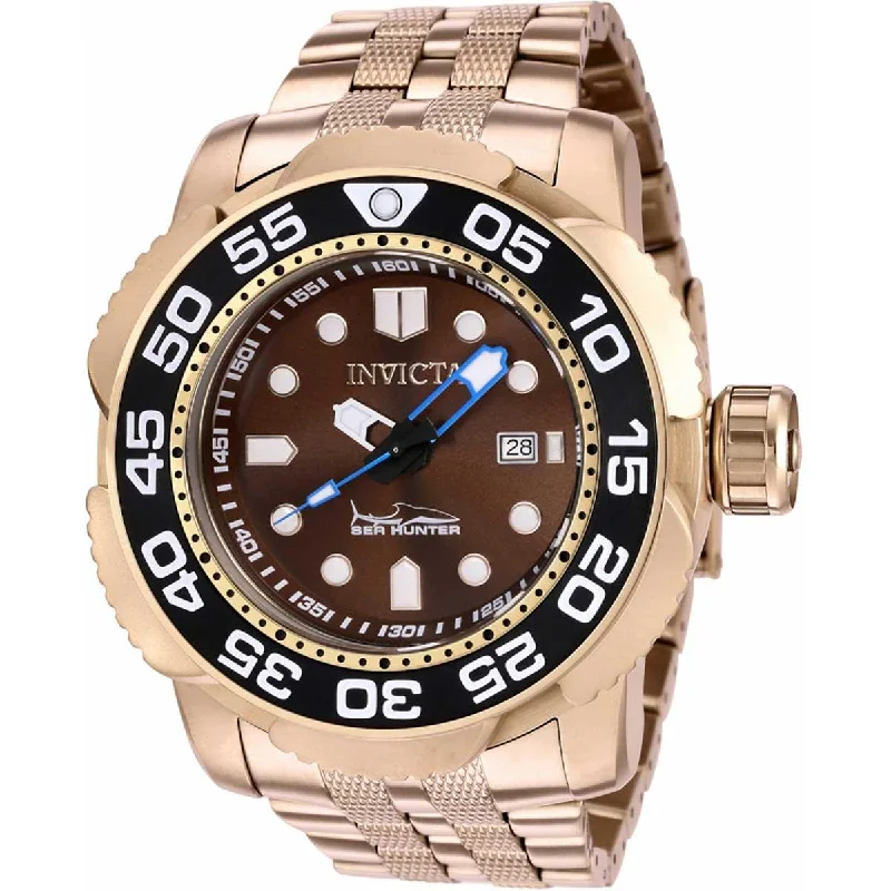 Watches for daily wear Invicta Men's Automatic Watch - Sea Hunter Brown Dial Rose Gold Bracelet | 36379 Watches for daily wear Invicta Men's Automatic Watch - Sea Hunter Brown Dial Rose Gold Bracelet | 36379