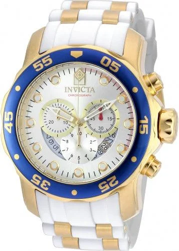 Formal watches for evening events   Invicta Men's Pro Diver Chronograph Watch - Blue Bezel Steel & Polyurethane Strap