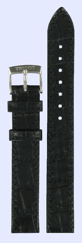Men's dress watches with slim profile   Tissot T033210A Watch Band T600027941 Black Leather 14 mm Classic Dream