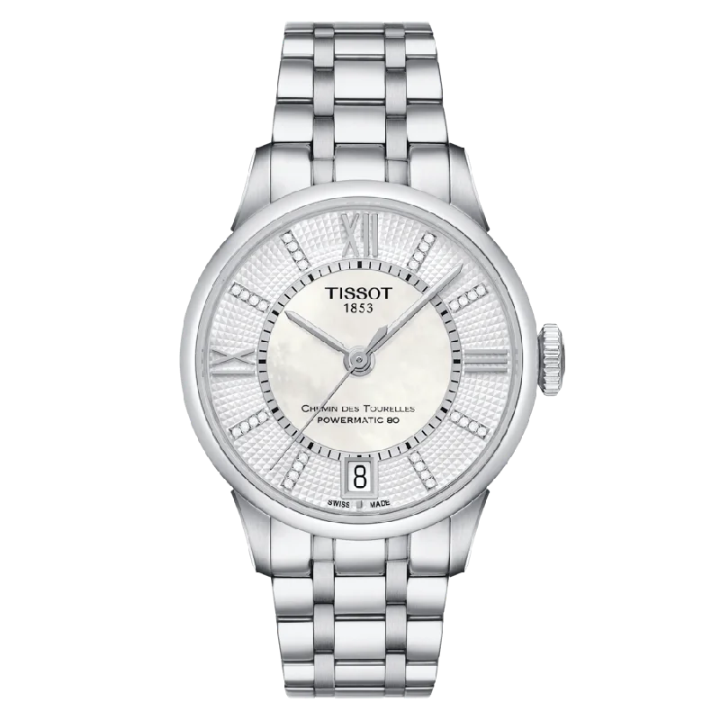 Women's dress watches with elegant straps   Tissot Chemin des Tourelles Powermatic 80 Lady