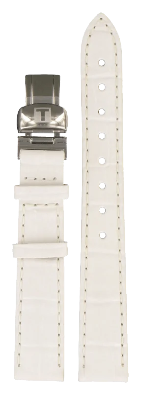 Watches with a sophisticated look   Tissot T008010A & T22115121 Watch Band T600020656 White Leather 14 mm PRC 100