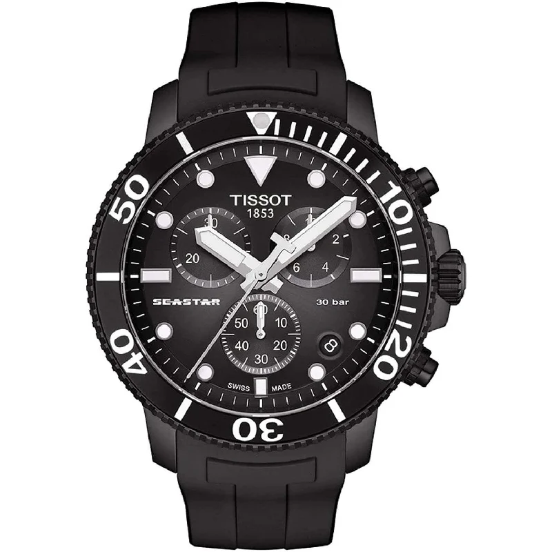 Watches with a luxurious look   TISSOT SEASTAR 1000 CHRONOGRAPH 45.5 MM MEN WATCH T1204173705102