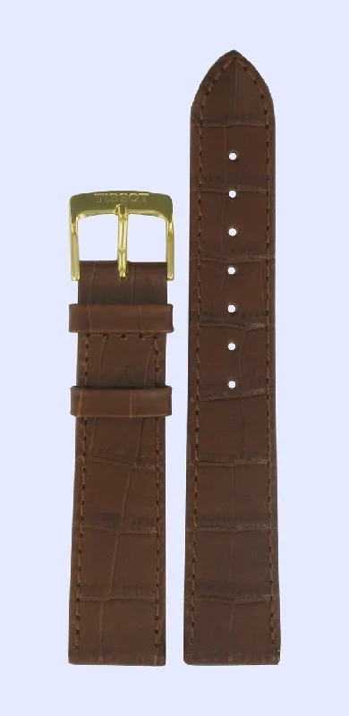 minimalistic watches for men with leather bands   Tissot T71242511 Watch Band T600021394 Brown Leather 18 mm Oroville
