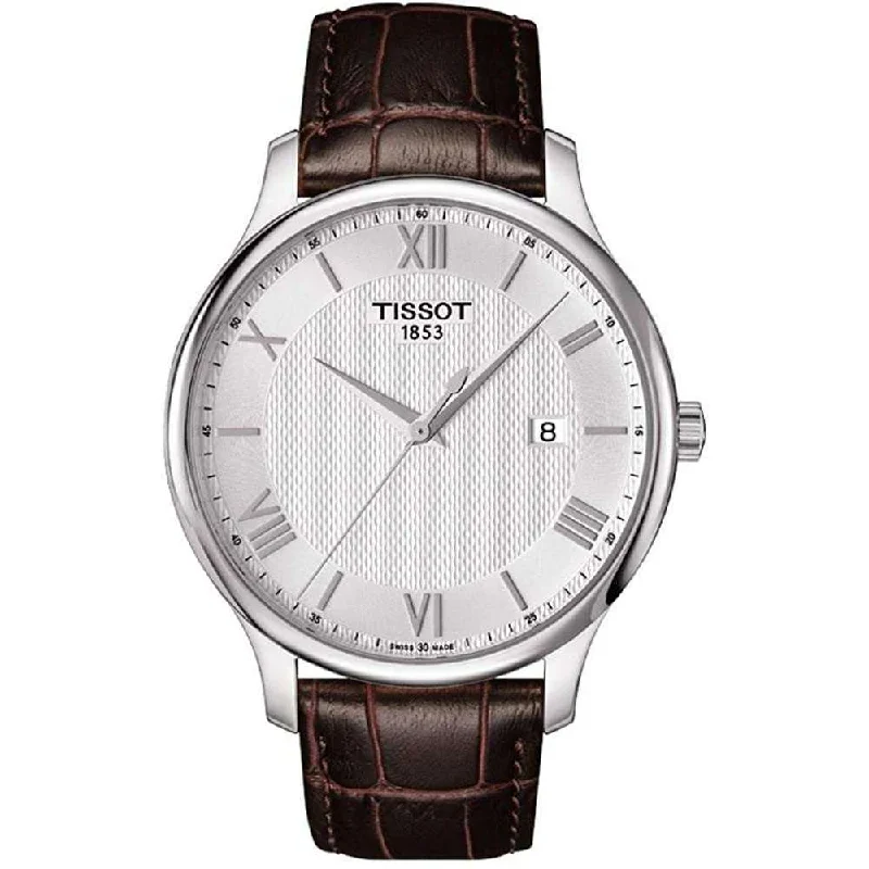 Modern design square dial watches   TISSOT TRADITION QUARTZ 42 MM MEN WATCH T0636101603800