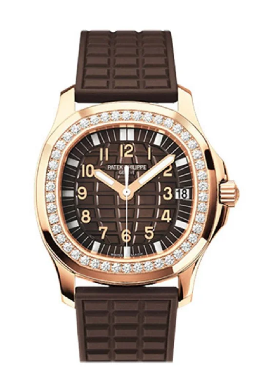 Watches with a stylish look   Patek Philippe Aquanaut Luce Automatic Diamond Brown Dial Ladies Watch 5068R-001
