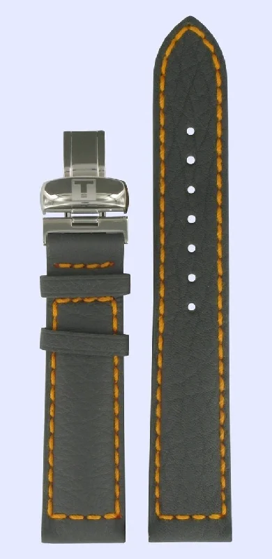 Luxury brand automatic watches for men   Tissot T96147832 & T96146832 Watch Band T600013030 Grey Leather 20 mm Navigator 3000
