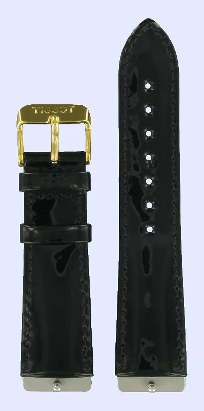 Watches with a sophisticated look   Tissot T7133, T7333 & T7363 Watch Band T600019696 Black Leather 21 mm Rapunzel