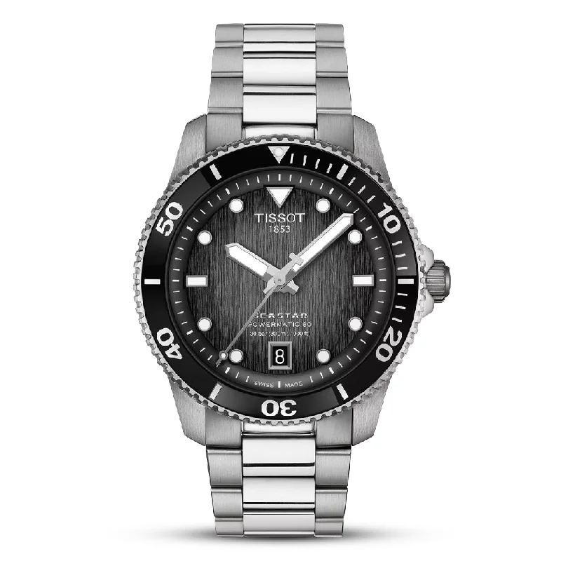 Watches with a luxurious look   Tissot Seastar 1000 Powermatic 80 Grey Men's Watch| T120.807.11.051.00