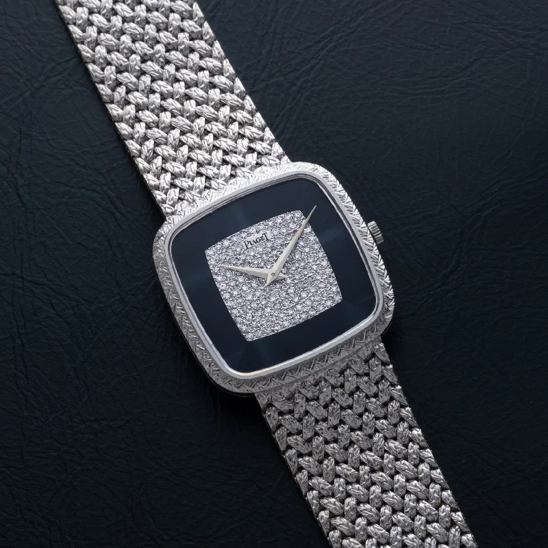 stylish watches for casual wear   Piaget 'Hawk Eye' White Gold Dress Watch