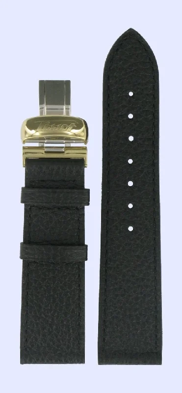 watches with custom engravings for gifts   Tissot T5656 Heritage Classic Watch Band T600013403 Black Leather 20 mm Prince