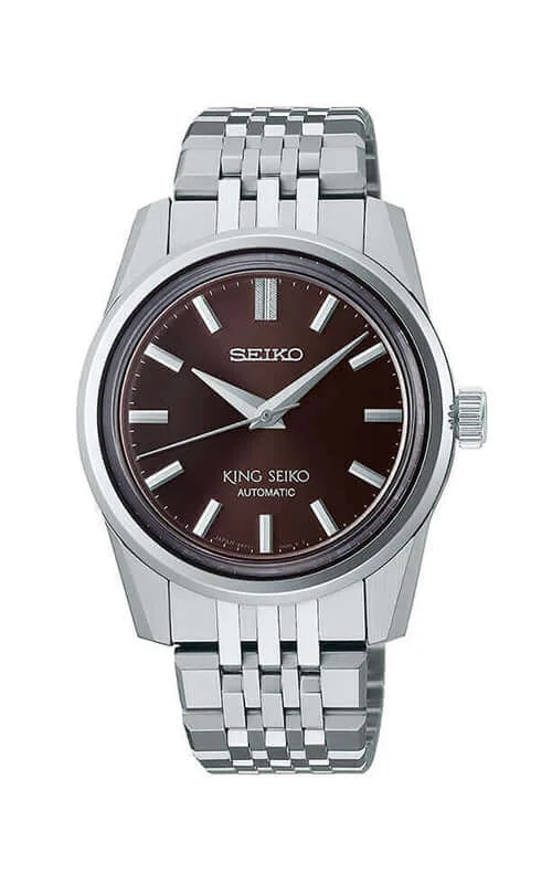 Watches with leather straps and quick release clasps   Seiko King Seiko - Brown Dial SPB285J1