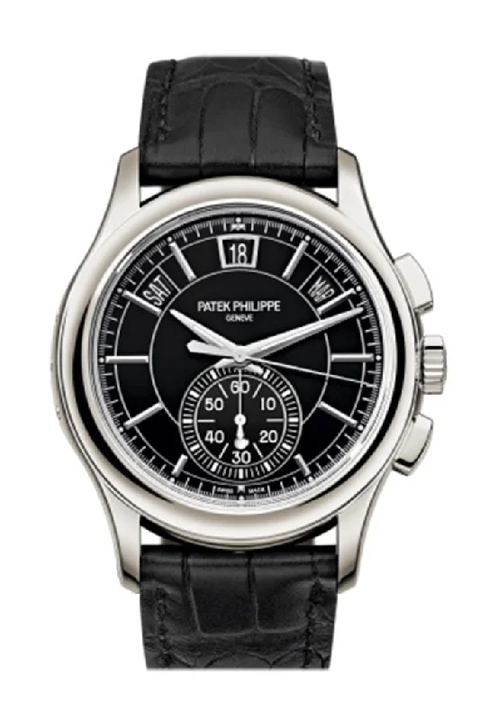 watches with custom engravings for gifts   Patek Philippe Complications Black Dial Annual Calendar Platinum Men's Watch 5905P-010 5905P
