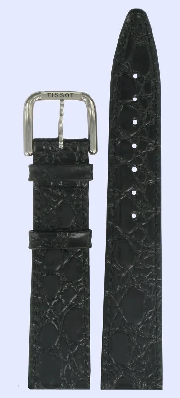 Men's dress watches with slim profile   Tissot Classic Circle / Seastar II Watch Band T600013307 Black Leather 18 mm Desire