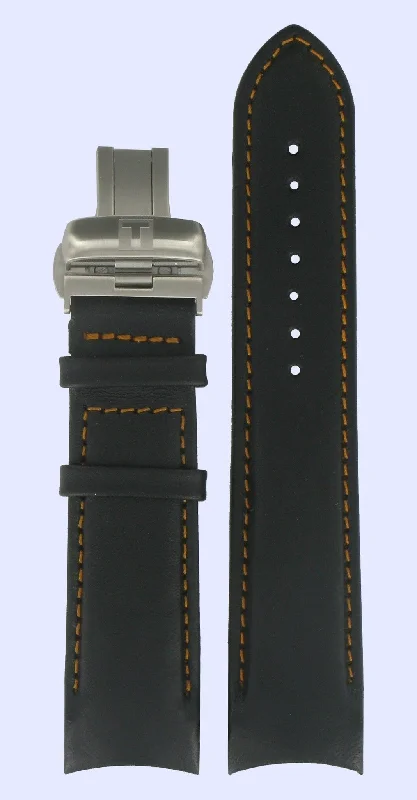 Luxury brand automatic watches for men   Tissot T035407A Watch Band T600028551 Black Leather 22 mm Couturier