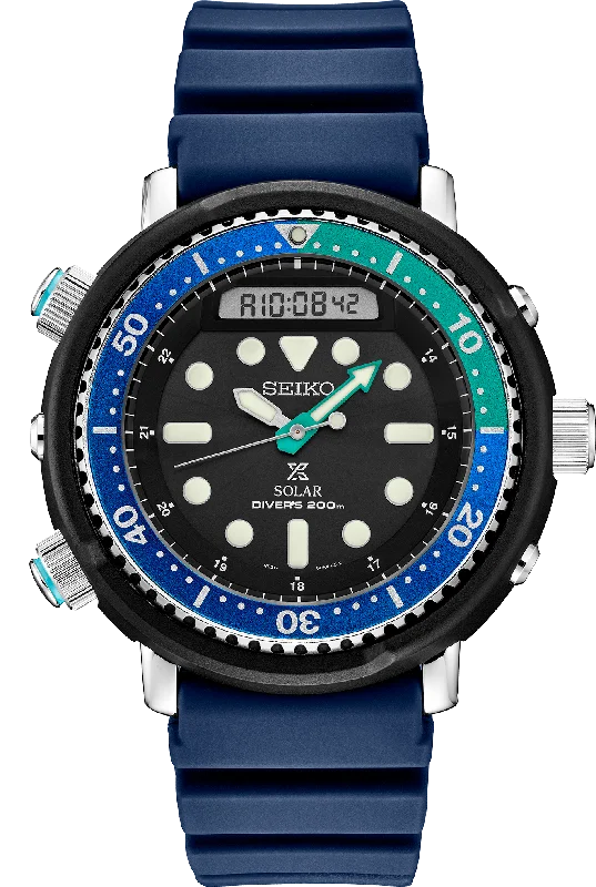 women’s watches with interchangeable bands   Seiko Prospex Solar Analog-Digital Diver SNJ039