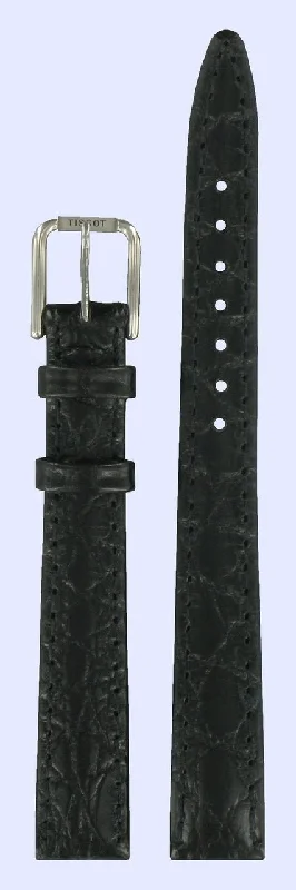 classic pocket watches for collectors   Tissot T151221 Watch Band T600013627 Black Leather 12 mm Seastar II